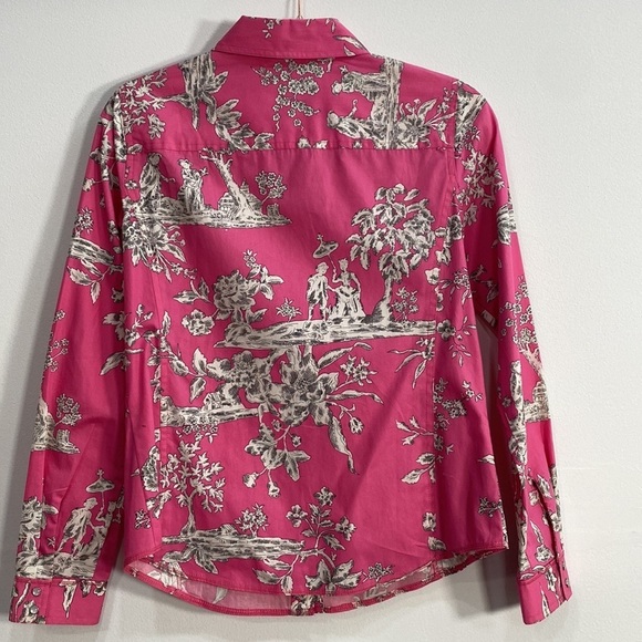 Harold's Cotton Village print Snap Button Top Women's Small - Picture 7 of 10